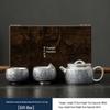 Gilded Silver Ceramic Tea Set with Lift-Beam Pot