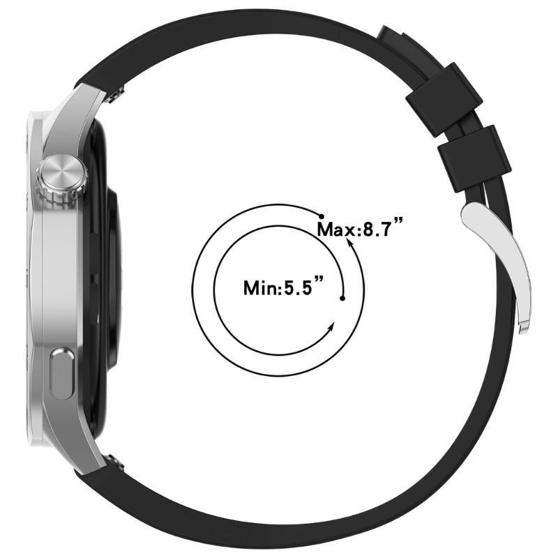 Adjustable Soft Silicone Watch Straps 22mm Press Button Closure Waterproof Lightweight Watch Band for Watch GT6