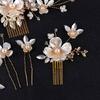 Flower and Pearls Hair Comb Rhinestones Hair Accessories Jewelry Bridal Headwear Elegant Stage Performances Hairband
