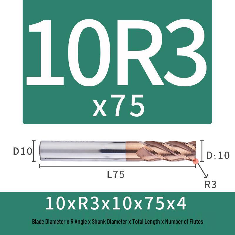 55-Degree Carbide Bull Nose End Mill with Wear-Resistant Coating for CNC Routers