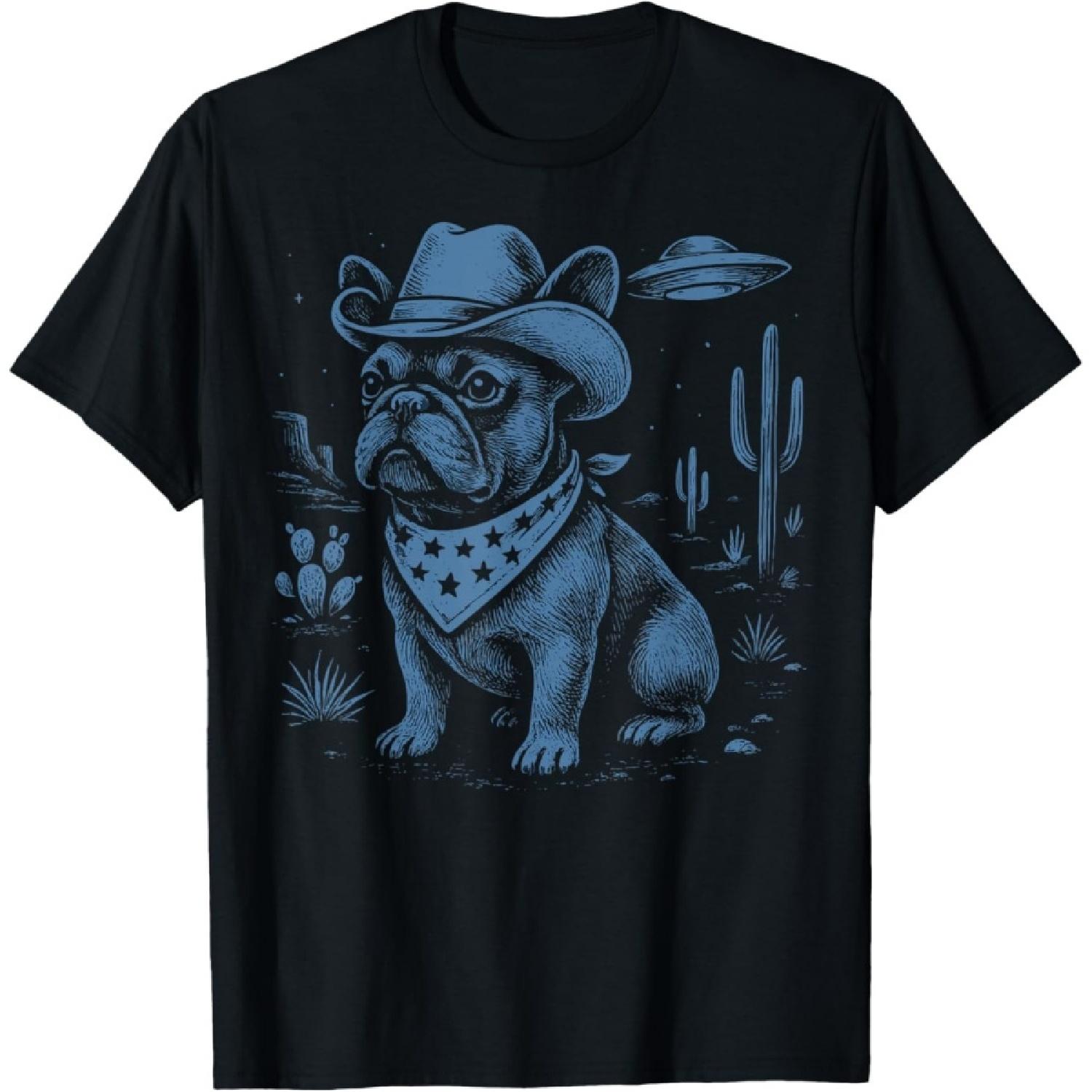 French Bulldog Cowboy UFO T-Shirt S