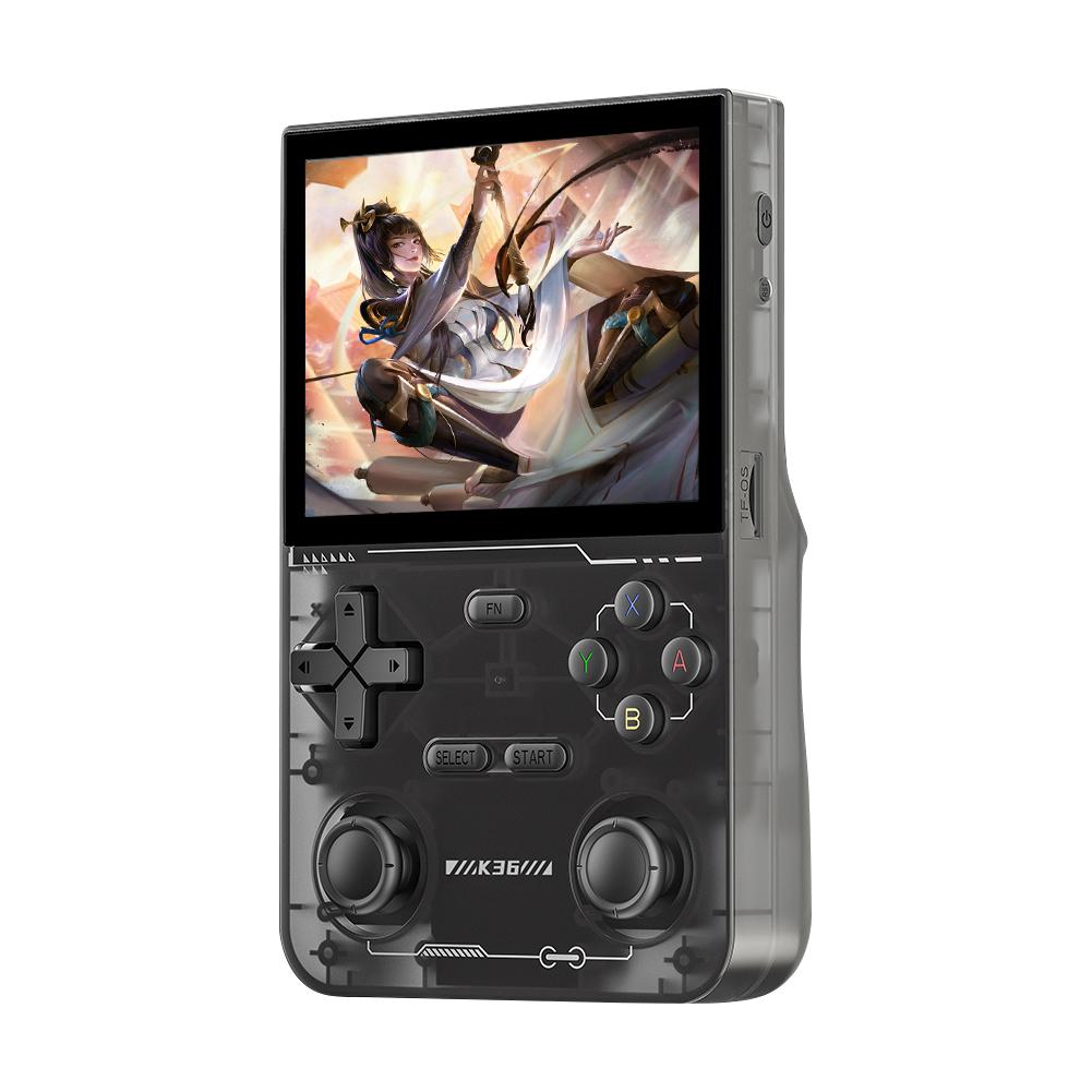 K36 Retro Handheld Video Game Console 3.5in IPS Screen 16000+ Games (Black 64G)