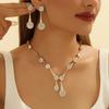 Necklace Earrings Exquisite Set Golden Quiet Elegant Bridal Banquet Jewelry Gifts For Women