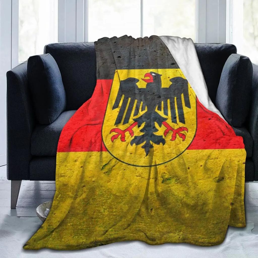 Deutsche Flagge Adler Flanell Fleece Decke Ultra Weich Gemütlich Warm Überwurf Leichte Decke Mikrofleece Decke für Zuhause Geschenke