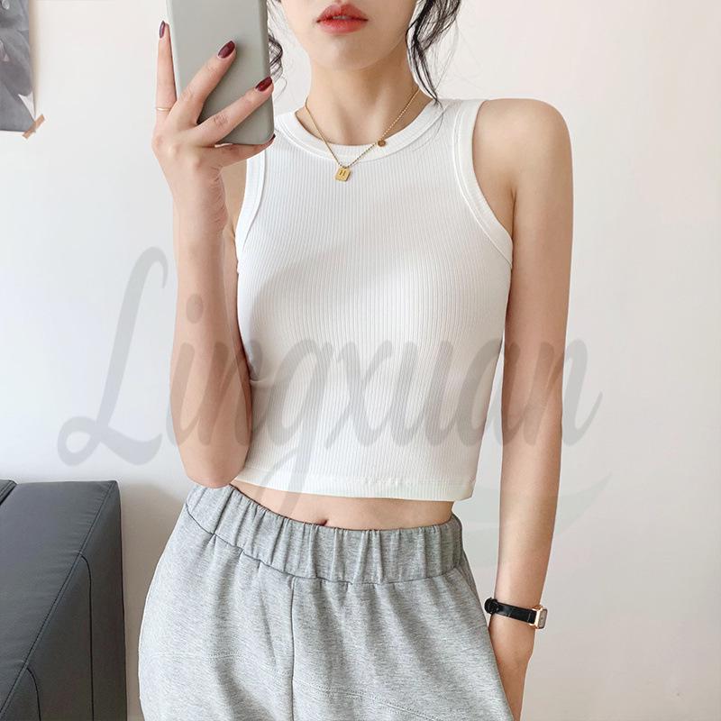 

Women s Summer Vest - Trendy Internet Celebrity Style with Beautiful Back Design S белый