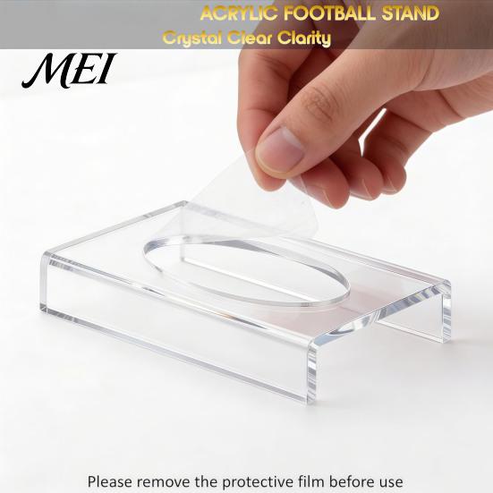 Sports Memorabilia Showcase Rack 2/4Pcs Acrylic Football Display Stand, Clear Signed Rugby Ball Holder, Stand for Fan Room Decoration Desktop