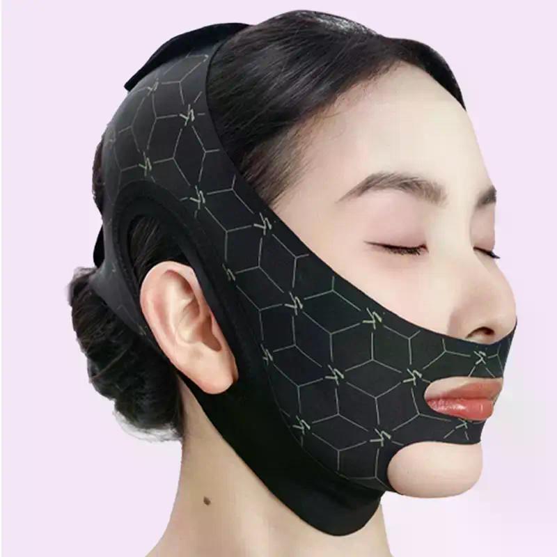 Elastic V Shaped Mask Strap Double Press Face Sculpting Mask Double-Chin Reducer Face Slimming Bandage Face Lift Devices