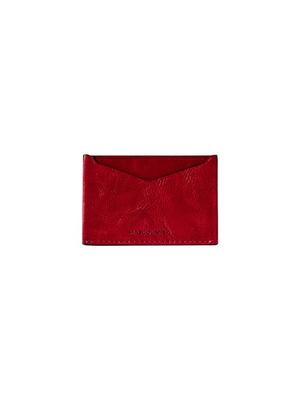 Mascolanza Italy Vegetable Leather Slim Business Card Wallet (red)