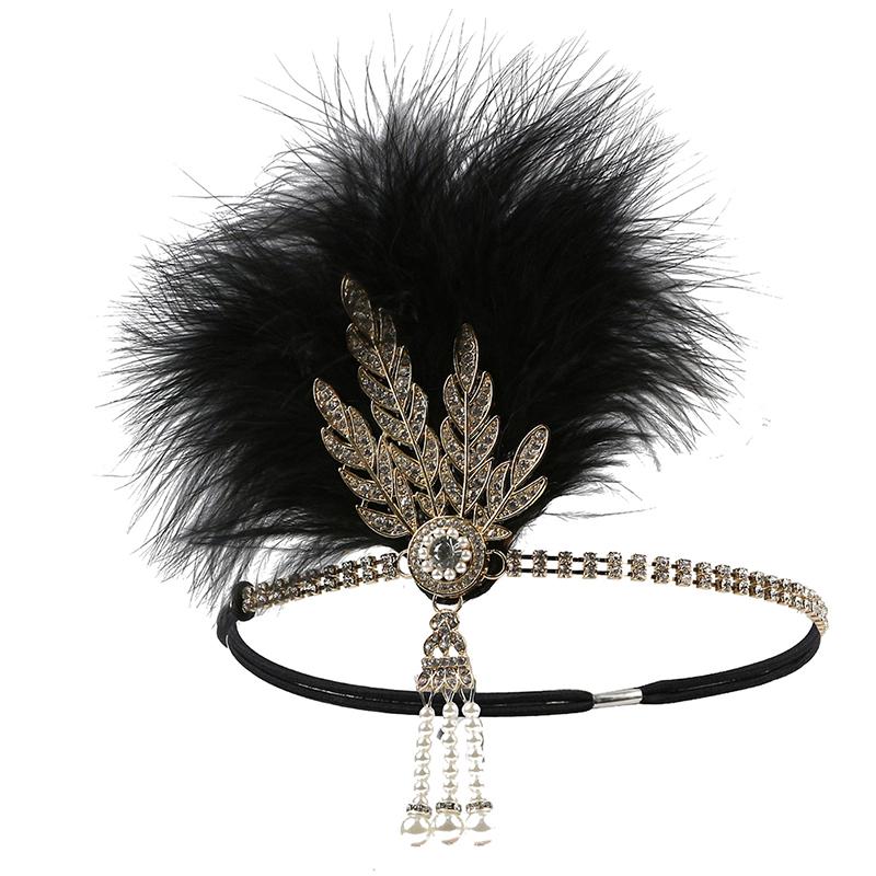 Hairband Headpiece Feather Flapper Headdress Costume Party For Women Headpiece
