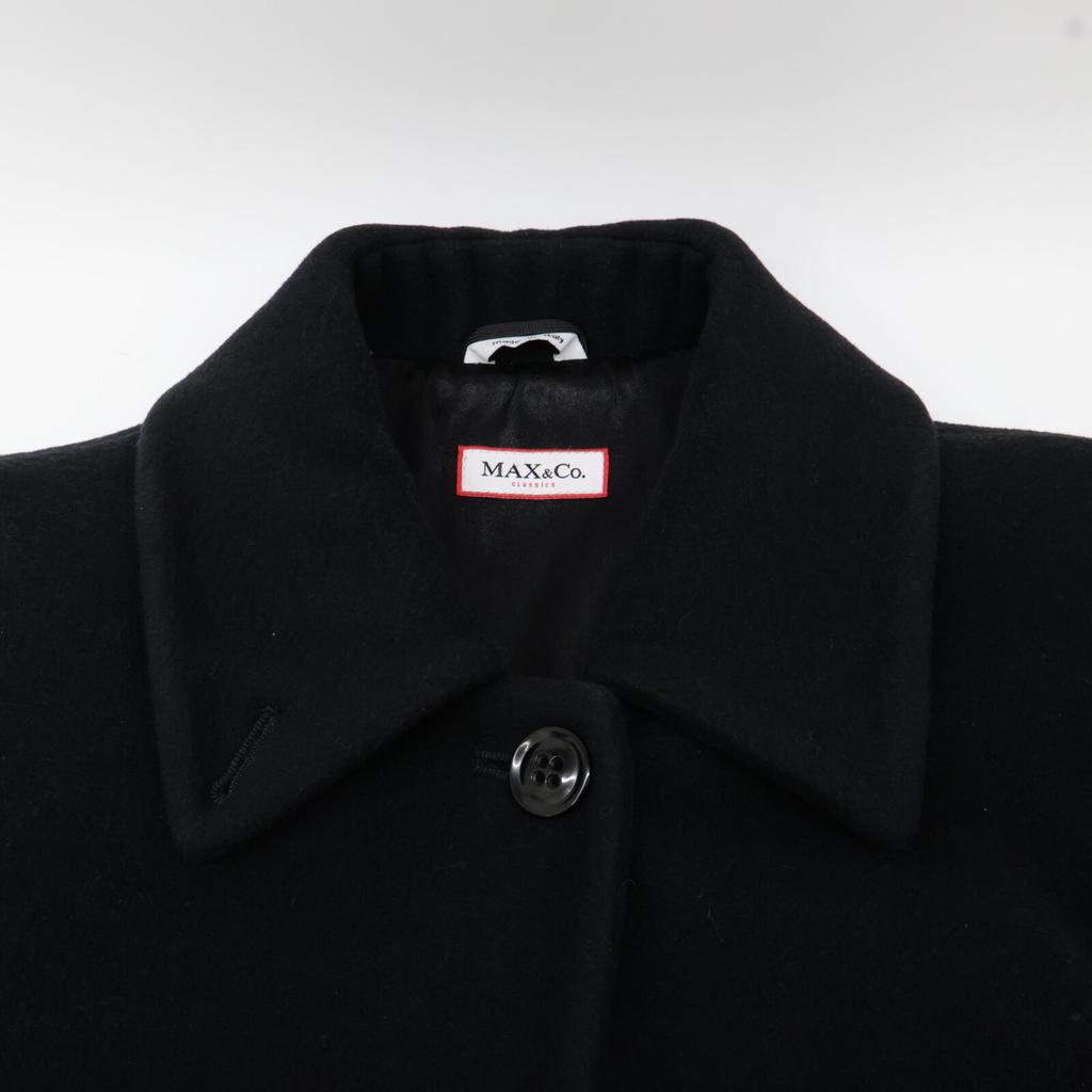 MAX&Co. Navy wool angora soutien collar coat coat 36 blackUsed