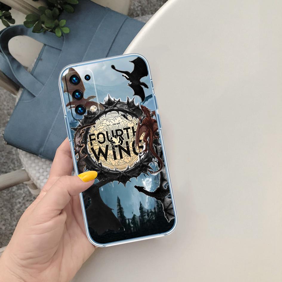LO44 Fourth Wing Dragons Soft Shell Transparent Phone Case for Motorola Moto G7 G8 G9 G84 G85 G73 G24 G15 Z2 Play Power Plus