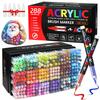 12-288 Colors Acrylic Paint Pen Marker Brush Tip Paint Marker For Rock Painting Wood Canvas Stone Christmas Gift DIY Craft