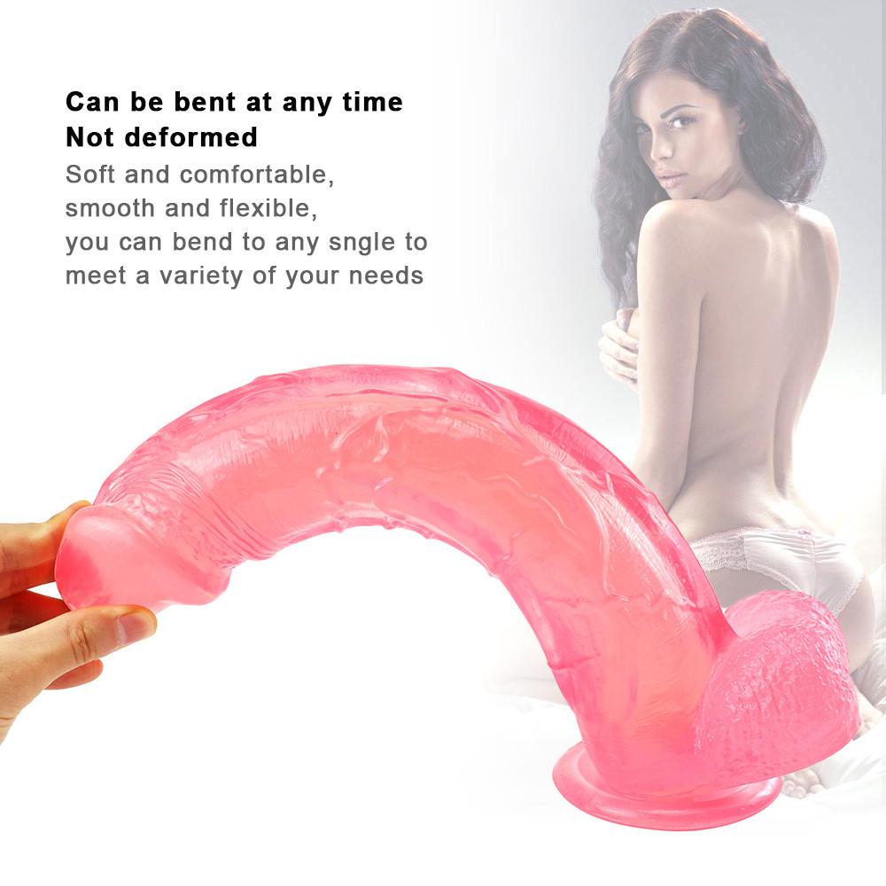 Dildo realist din PVC moale cu piele roz cu ventuză puternică Jucării de stimulare a punctului G pentru femei Dildo Masturbator feminin