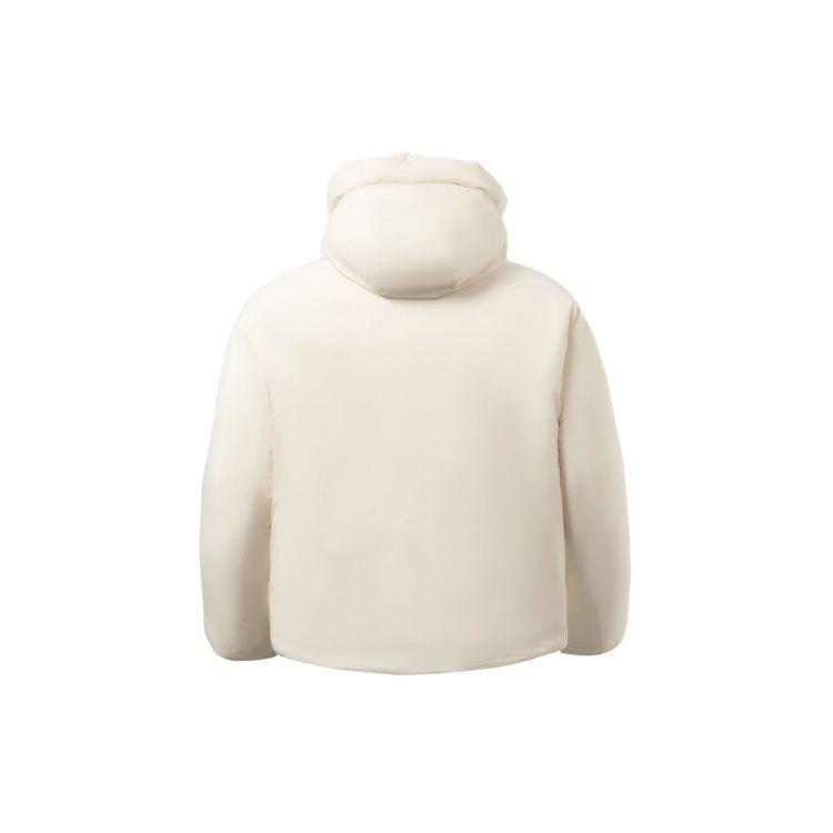 Li Ning CF Wu Xing Series Loose Warm Hooded Down Jacket Unisex Outerwear Eggshell-Gray AYMR464-1