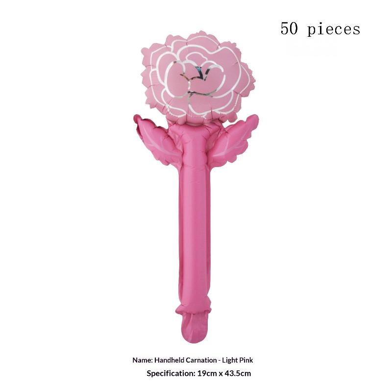 10/50Pcs Carnation Foil Balloons Valentine'S Day Rose Flower Balloon Decoration Valentine'S Day Flower Bouquet Birthday Decor