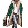 Women's Warm Winter Coats Fleece Long Hooded Puffer Jackets Outerwear Women Black Red