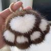 Animal Paw Cat Paw Keychain Fluffy Plush Car Key Ring Kawaii Faux Fur Keychain  New Year Gift
