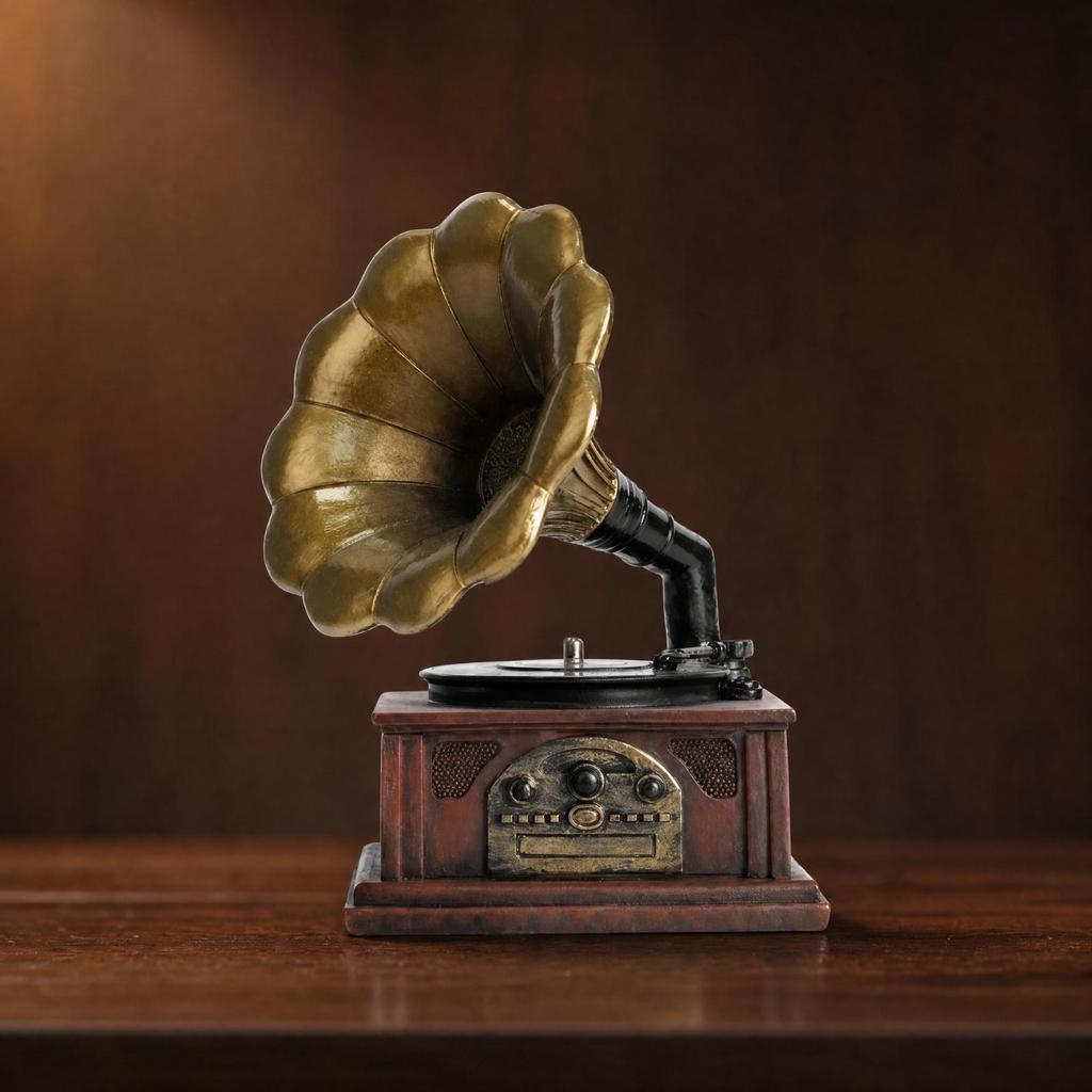 GramophonesStyle Decorative Figurine Desktop Gramophones Ornament Finish Records Player