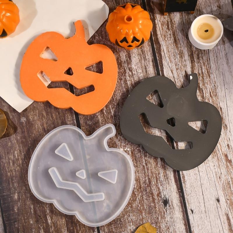Pumpkin Coaster Silicone Mold For Baking Crafting Art Halloween Home Decoration With Easy Releases Designs