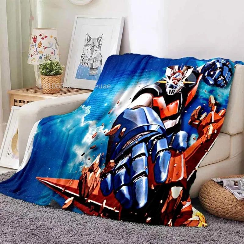 Mazinger Z UFO Robot Grendizer Flannel Blanket Cartoon Anime Children Soft Cover Lightweight Bed Sofa Chair Blanket