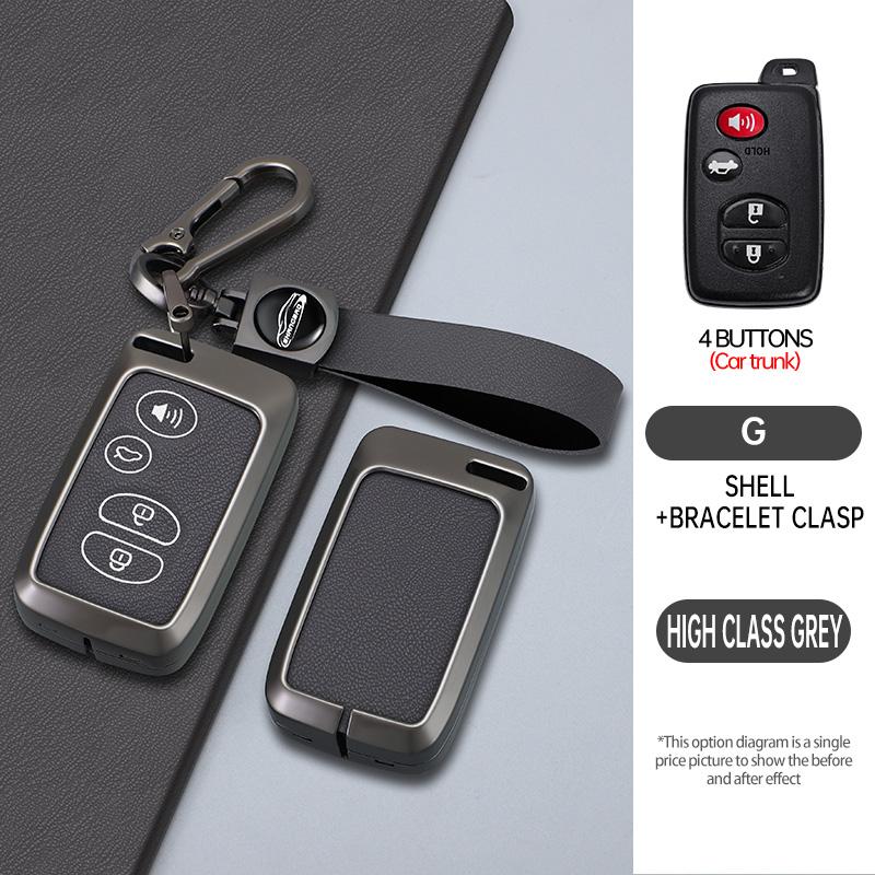 Car Key Case Cover Zinc Alloy Leather For Toyota Prius 30 Alpha Aqua Land Cruiser Auris For Lexus Lc 200 2012-2014 Parts Keychai
