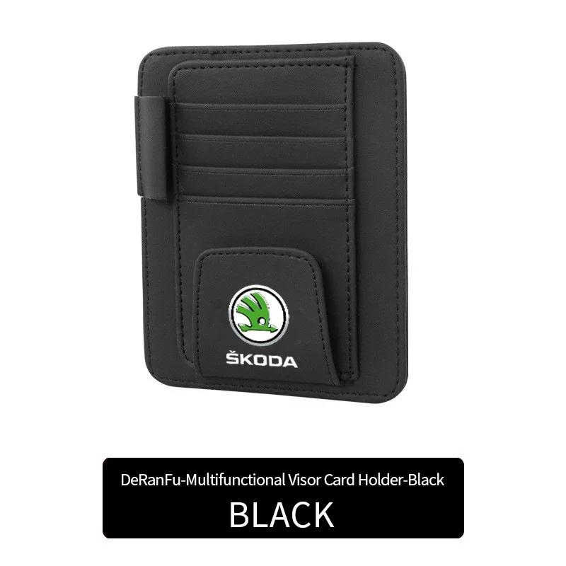 Car Hanging Sunglasses Clip for Skoda  Superb Kamiq Yeti Octavia Tour Rapid Kodiaq Karoq Kodiak Card Storage Bag Accessories