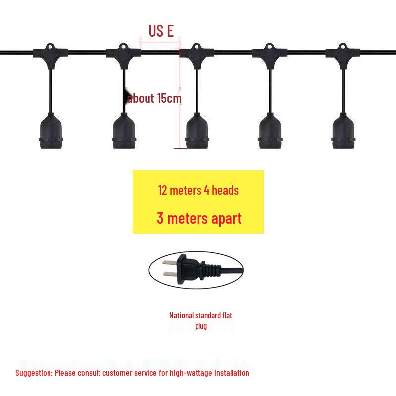 E27 Waterproof All-Copper LED String Lights for Greenhouse & Outdoor Use