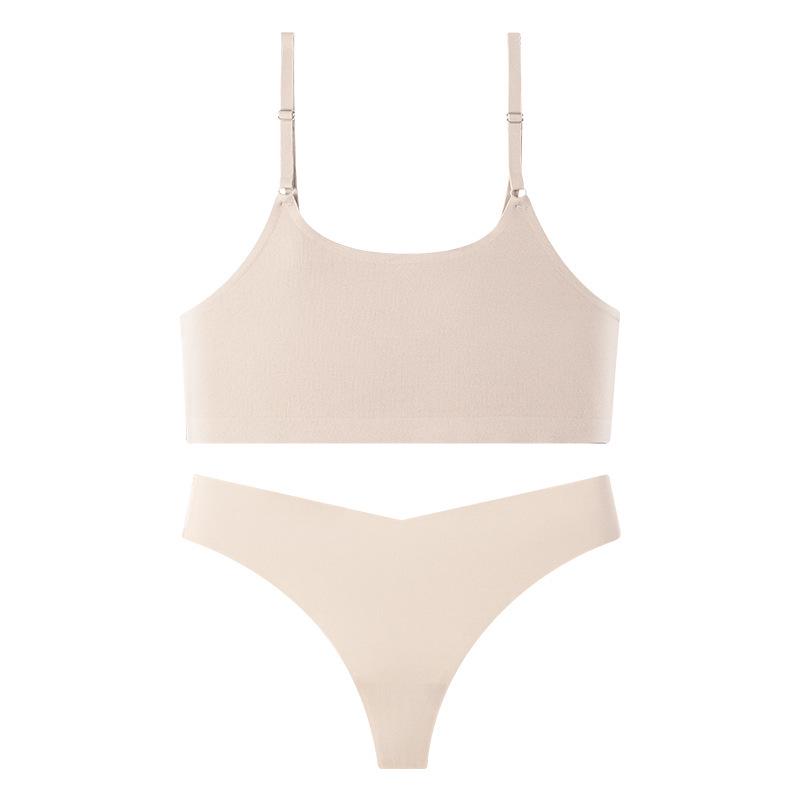 Cross-Border Wire-Free Women's Camisole Set - Breathable Minimizing Seamless Bra