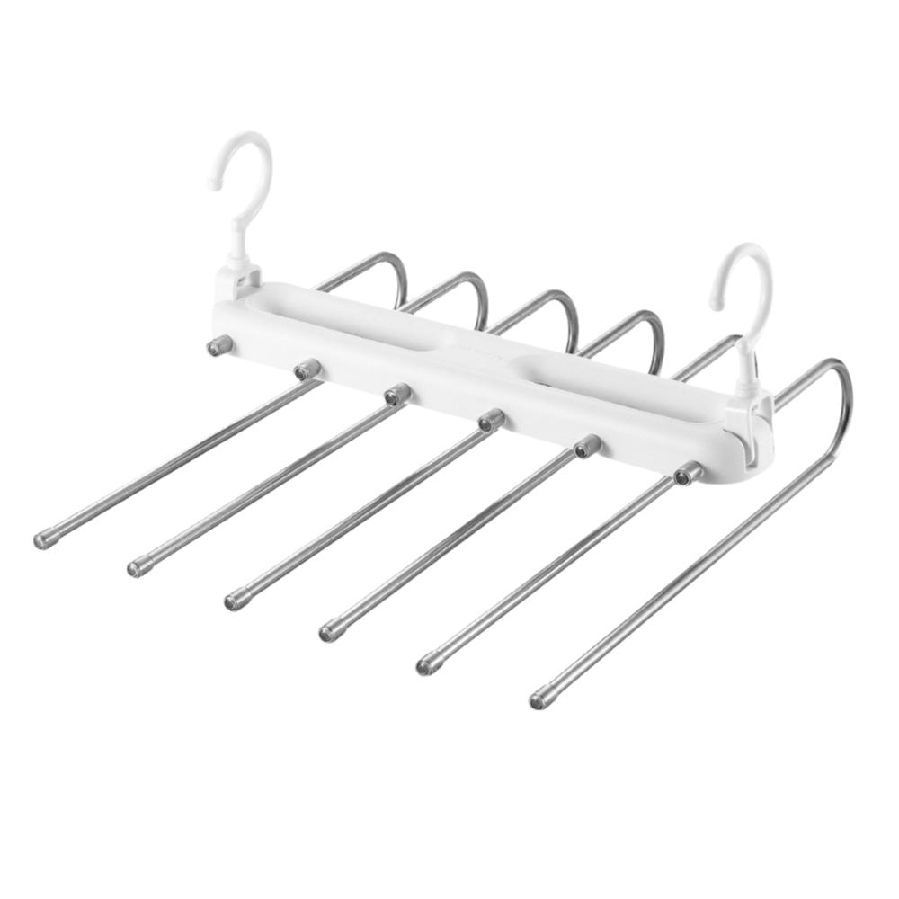 

Multi Layer Folding Pants Hangers Rotatable Wardrobe Organizer Clothes Drying Rack Travel белый
