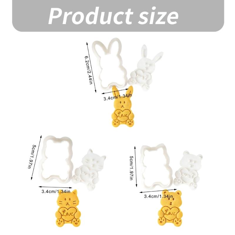 Plastic Cookie Cutters In Cartoon Animal Shape Easy To Clean And Store Perfect For DIY Valentine Treats