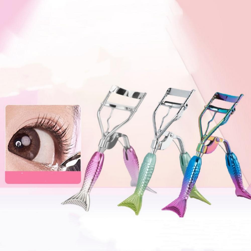 Stainless Steel Eyelash Curler Makeup Tool With Mermaid Tail Handle Simple Beauty Eyelash Multi-color Makeup Curling Tools