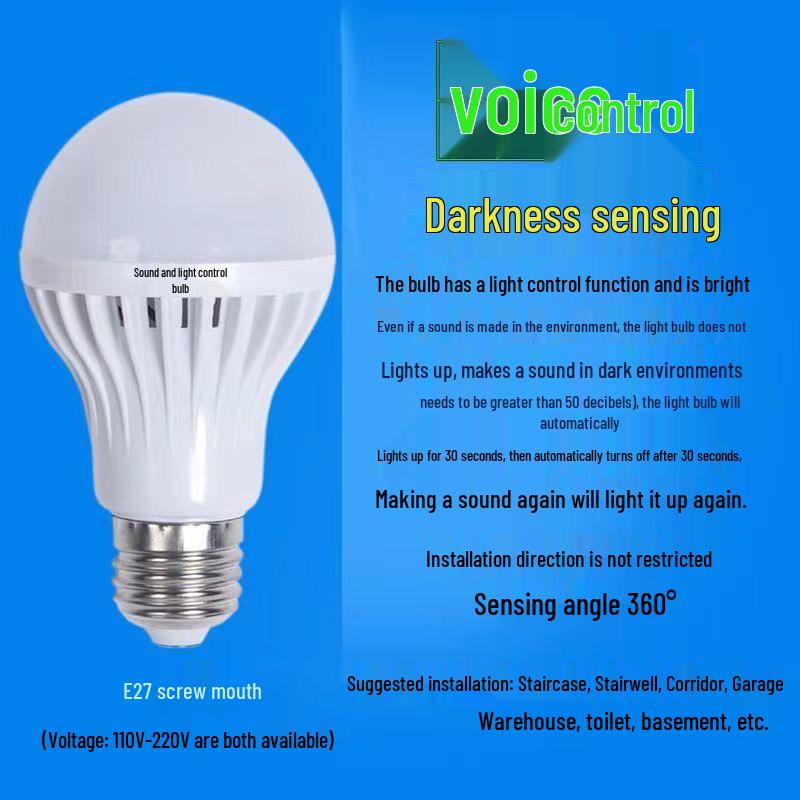 E27 Sound & Light Sensor Bulb for Hallway: Energy-Saving Intelligent Lighting
