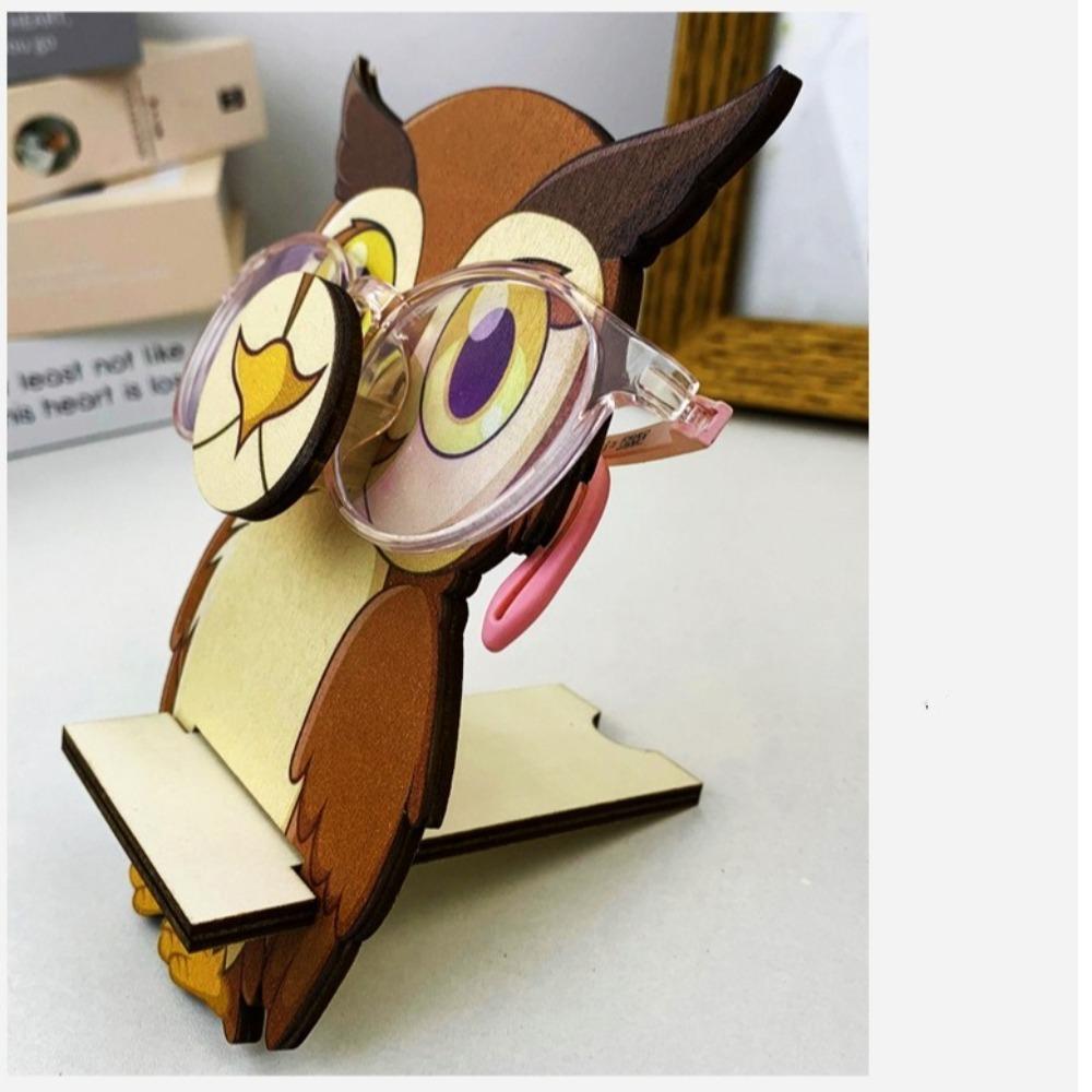 Cartoon Eyeglasses Holder Stand Wooden Spectacle Display Rack New Glasses Storage Rack  Desk Decor