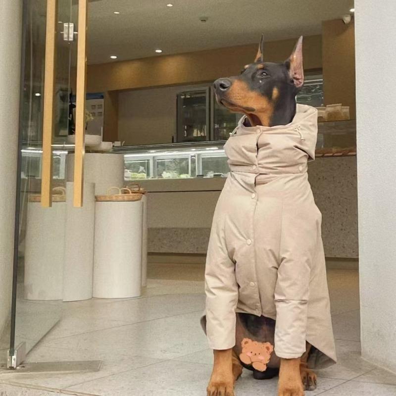 Large Dog Warm Clothing Jacket Waterproof Warm Comfortable Solid Colored Cotton Coat Side Grazing Alaska Medium Large Dog Coat