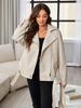 2023 Autumn European & American Style Oversized Washed PU Leather Lapel Jacket for Women