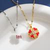 Red Agate Four-Leaf Clover Pendant Necklace - Light Luxury High Version.