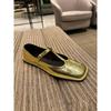 Sheepskin Version~ French Super Soft Leather Retro T-shaped Buckle with Square Head and Shallow Mouth Single Shoes Women's Flat Mary Jane Small Leat