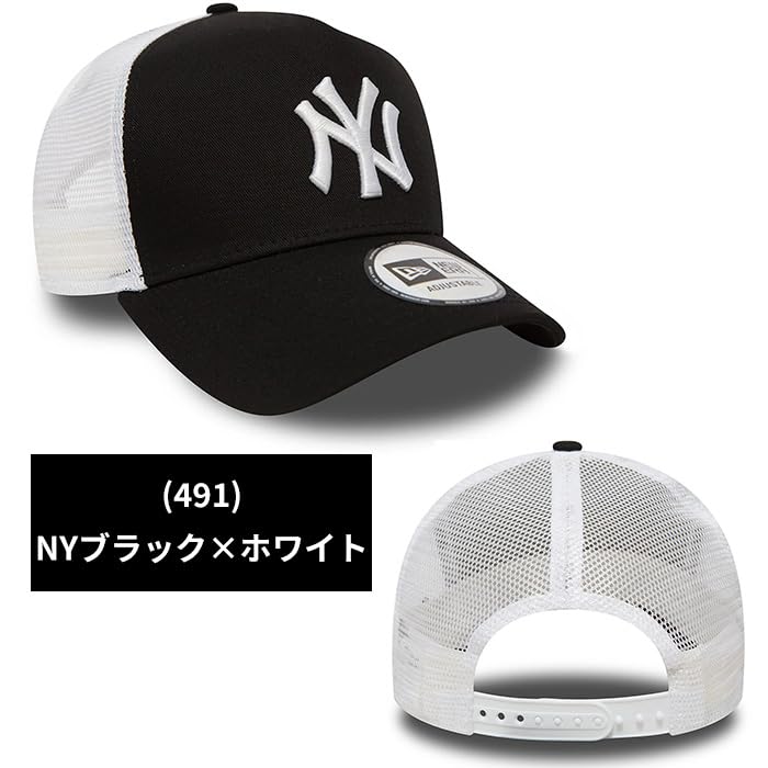 9FORTY Trucker Mesh Cap Hat Free NY Black x [New Era] 940A-Frame Men's & Women's (JP, Alphabet, Size, (491) White) [Item]
