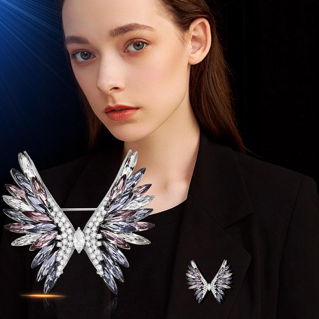 Women's Light Luxury Design Elegant Wing Brooch Fashionable And Versatile Niche Design Sense Brooch Daily Accessories