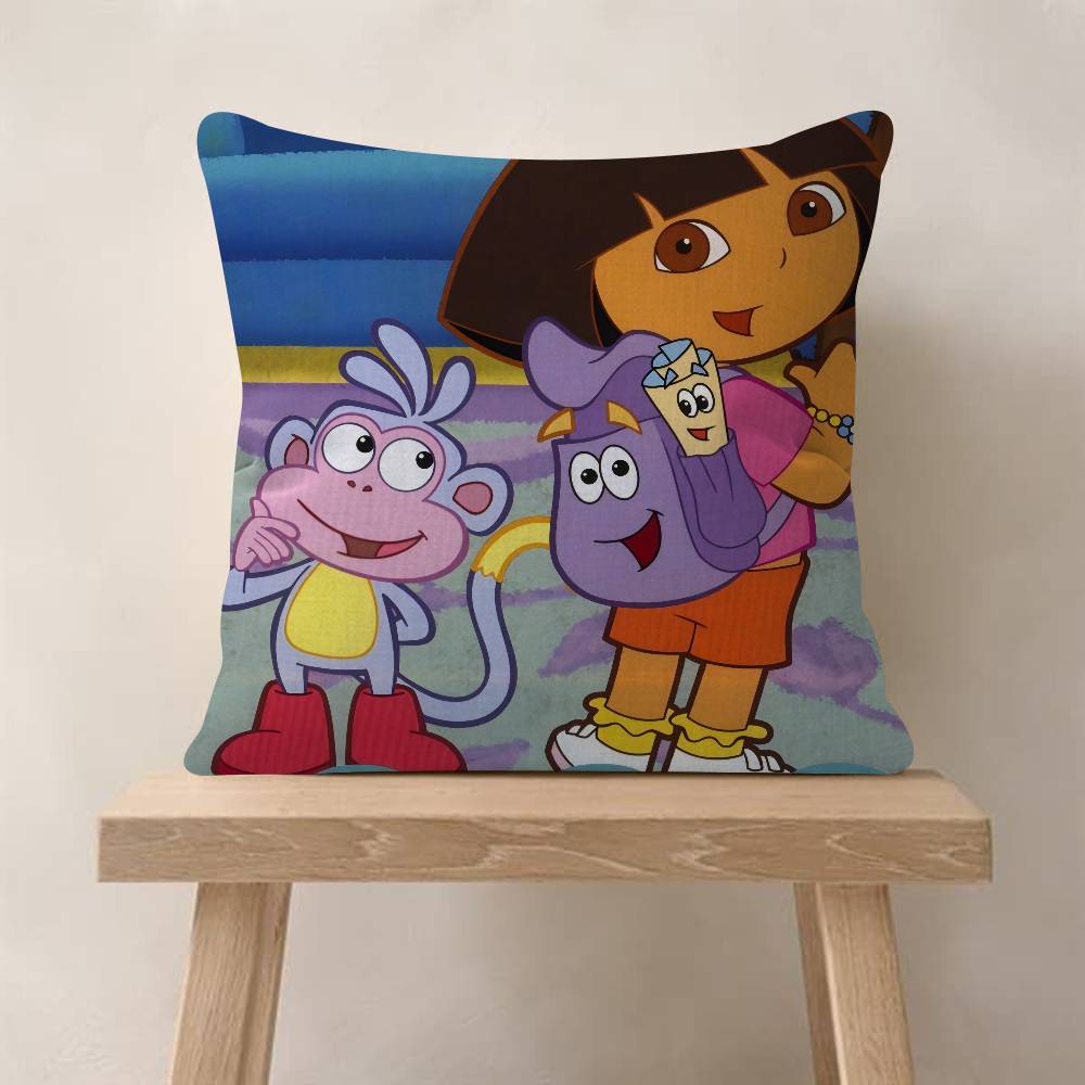 Cartoon D-Dora The E-Explorer Cushion Cover Inches Farmhouse Decor Home Throw Pillow Covers For Couch Decorations