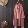 Women's Blouse Loose Cotton-Linen Shirt Women's Long Coat Shirt