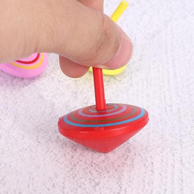 Klassisches Freizeit-Kinder-Kind Mehrfarbiges Handkreiselspielzeug Holzkreisel