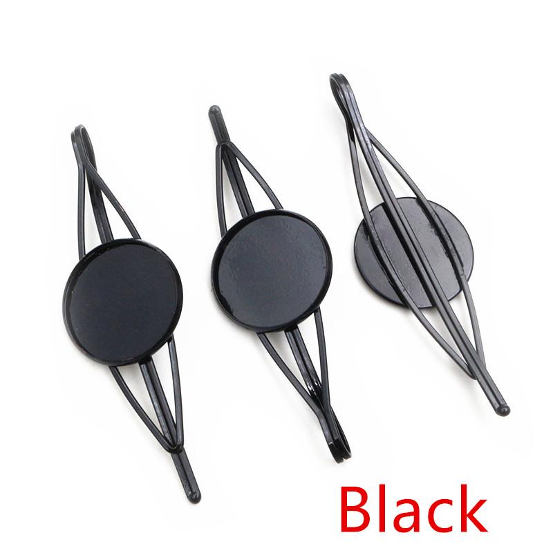 20mm 5pcs High Quality Bronze and Silver Plated 7 Colors Copper Material Hairpin Hair Clips Hairpin Base Setting Cabochon Cameo