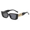 Women's Fashion Rectangular Sunglasses with Hollow Chain Legs