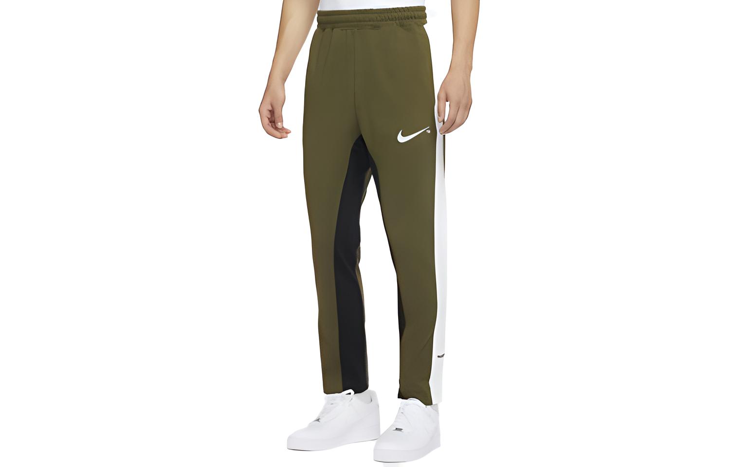 Nike Knitted Sweatpants Men s Army Green Moderate Straight Fit Pants DD5988-326 XL