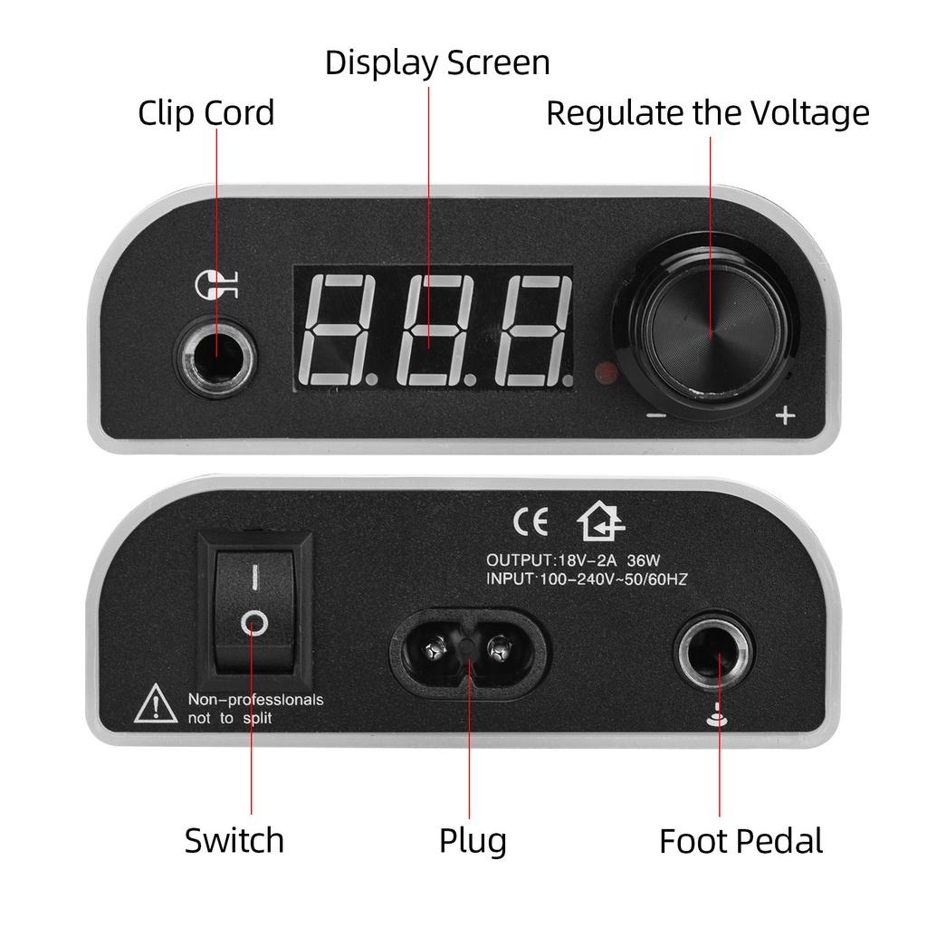 LED Tattoo Power Supply for All Coil & Rotary Tattoo Machine Pen Foot Pedal Dual Mode LCD Color Change with Voltage Permanent Makeup Tools