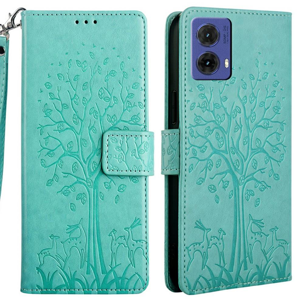 For Motorola Moto G85 5G/S50 Neo 5G Case PU Leather Wallet Phone Cover Tree Deer Imprinted
