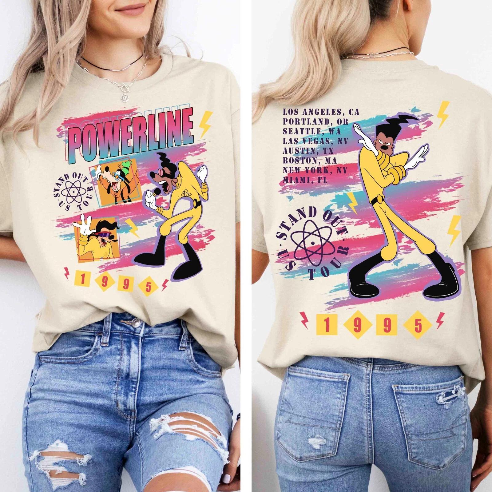 

Powerline A Goofy Movie World Tour 1995 New Casual Fashion Unisex Streetwear S