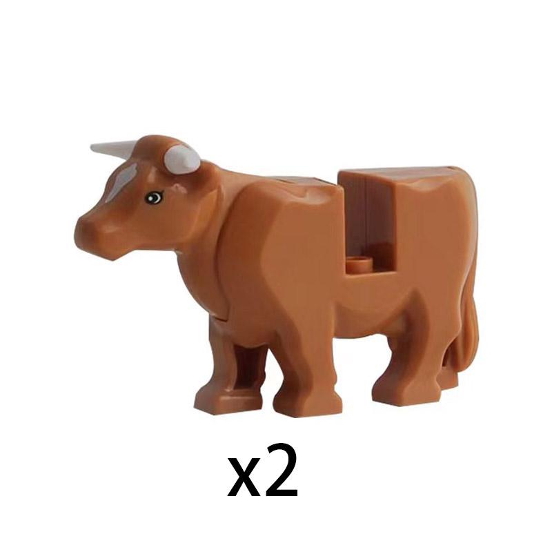 MOC Stadt Mini Süßes Tier Bär Schaf Ziege Huhn Hund Schwein Familie Bauernhof Bausteine Zubehör Kinderspielzeug Weihnachtsgeschenk