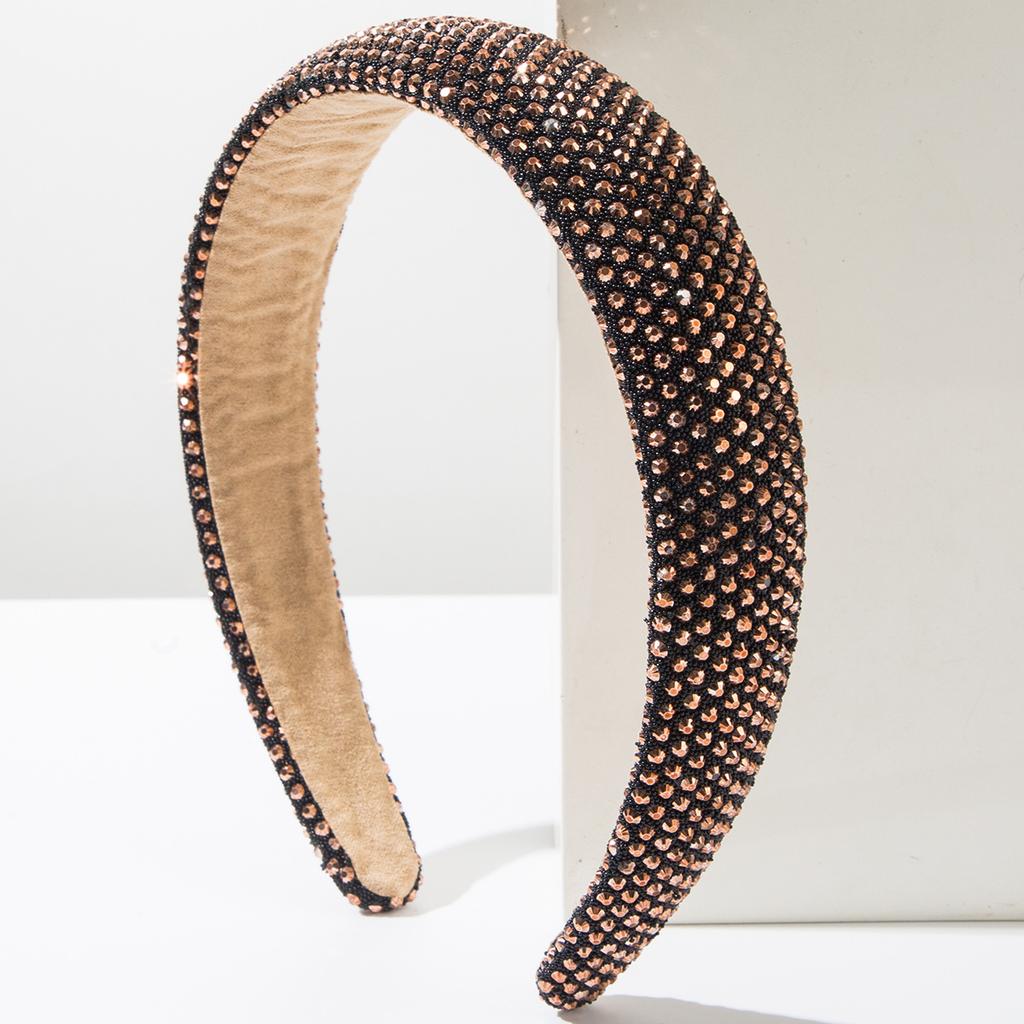 New Wide Brim Diamond-Laid Hairband Full Diamond Shiny Trendy Party Headband Simple All-Match Hair Accessories